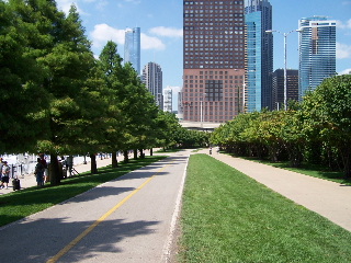 Passing thru Navy Pier on the Chicago Lakefront Path